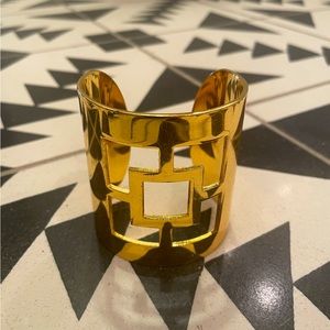 Trina Turk Wide Golden Metal Cuff